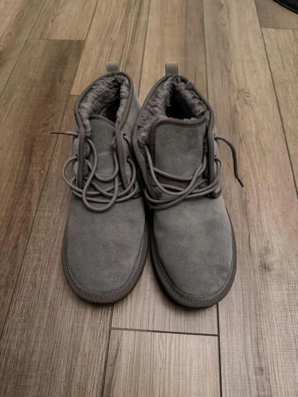 UGG Men's Charcoal Suede Chukka Boots with Shearling Lining